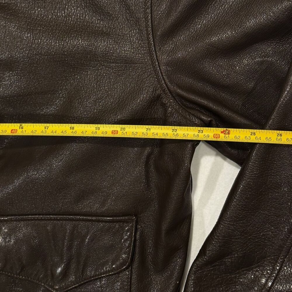 Vintage 90s Cooper Type A-2 Flight Jacket 44L Goatskin Leather Made USA Bomber - Picture 6 of 10